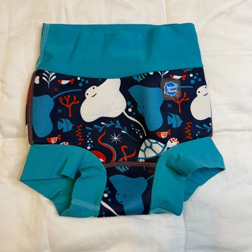 NWOT Splash About Happy Nappy Swim Diaper XXL 2-3 Years UPF 50+ Sea Life Toddler